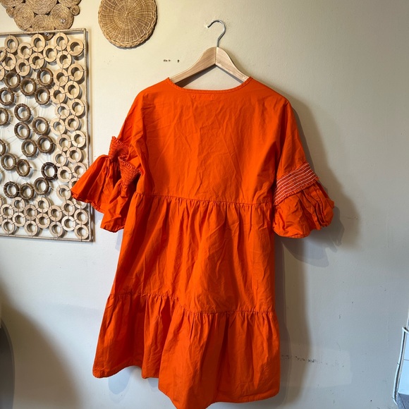 Metamorphosis girl size medium (large) orange tier midi dress… - Picture 7 of 7